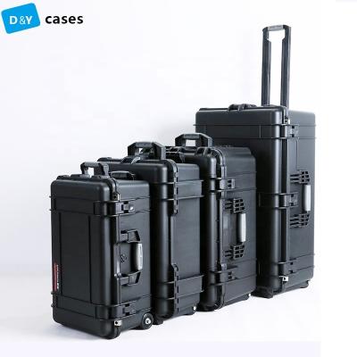 China Waterproof Shockproof Dustproof Big Bearing Protective Hard Plastic Case with Wheels for sale