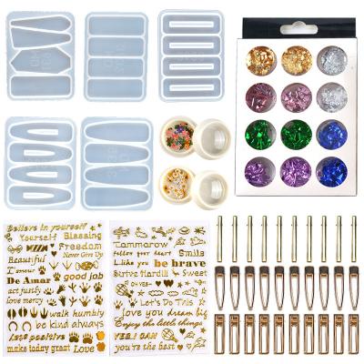 China European and American mold crystal glue hairpin DIY style silicone resin girl hairpin falling package for sale