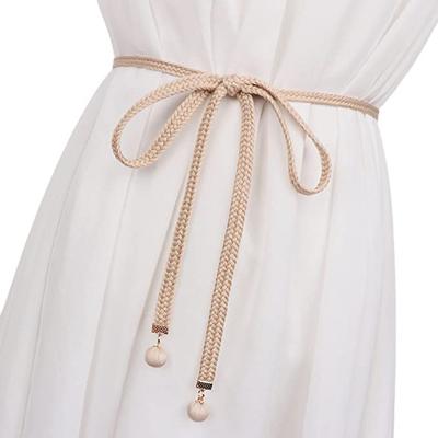 China TRENDY Women's Fashion Belt Style Waist Chain Rope Dress Braided Belt Casual Thin Belt For Ladies Dress for sale