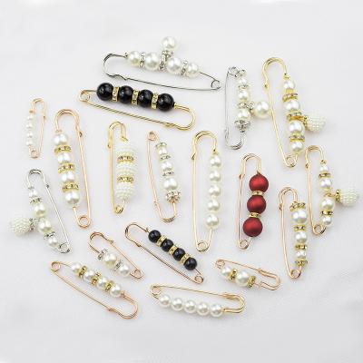 China Pearl Brooch Pins Pearl Brooch Pins Sweater Shawl Cuts Faux Pearl Rhinestones Collar Pin For Women Girls Apparel Dress Up Decoration Accessories for sale