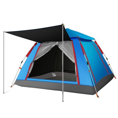 China Large Fiberglass Rod 3-4 Person Space Sun Shade Automatic 3 Seconds Speed ​​Open Portable Sliver Car Anti-UV Coating Outdoor Camping Hiking Tent for sale