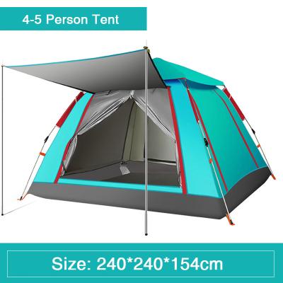 China Large Space Fiberglass Rod 4-5person Automatic 3 Seconds Speed ​​Open Portable Sliver Car Anti-UV Coating Outdoor Camping Hiking Tent for sale