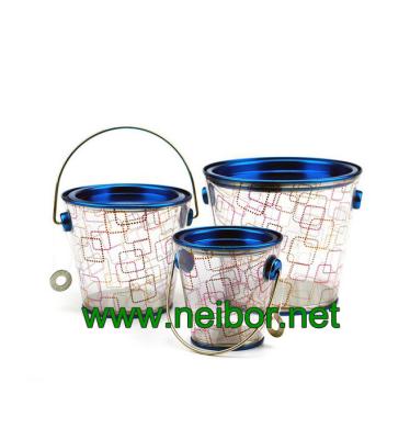 China custom Logo printing cone shape clear PVC bucket PVC pail with opener,tapered plastic pail for sale