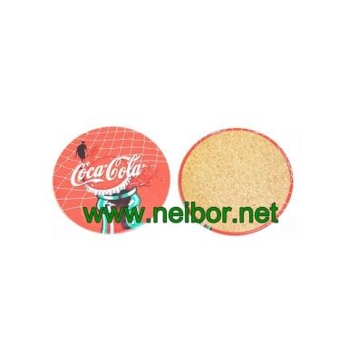 China promotional metal tin coaster with cork in round shape with custom printing for sale