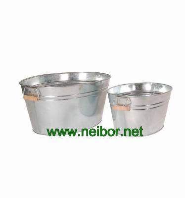 China galvanized metal oval beer bucket oval tub oval basin beer cooler 17Litres 34Litres for sale