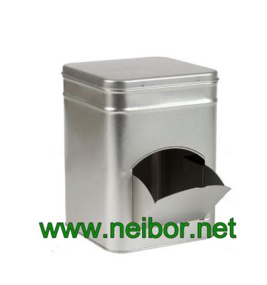 China Square shape tea & coffee bag tin dispenser box for sale