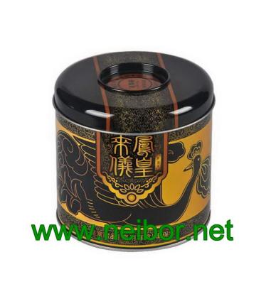 China Dual functions round tea tin container tea box with 2 lids for sale