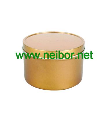 China gold color or custom printing 8oz deep drawn round seamless candle tin jar metal container for sale