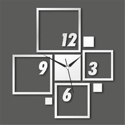 China CREATIVE Diy Wall Mirrors Clock Sticker Mirrored Clock Square Acrylic Living Room Wall Deco for sale