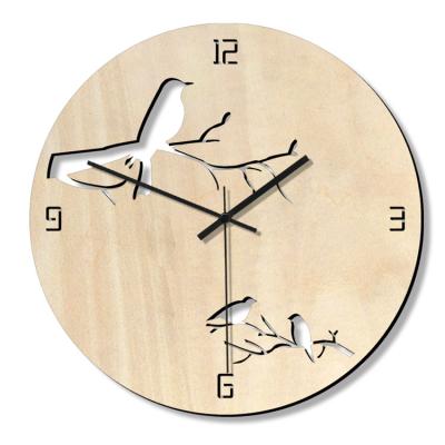 China 3d Creative Wood Creative Relogio Custom Design Wood Decor Wall Watch Living Room Decoration Wall Clock for sale