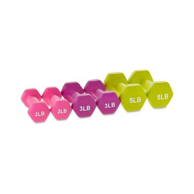 China / Factory direct colorful neoprene coated dumbbell set with rack for sale