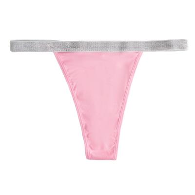 China Breathable 2023 New Style Sexy Panty Women G-string  Bling Shiny Thong XS S M L Breathable Sequins Hipster For Women for sale