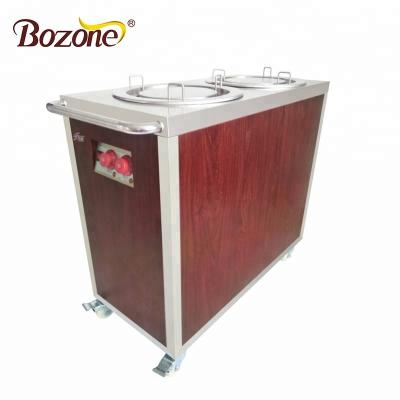 China B005-2M Popular Double Holder Stainless Steel Commercial Restaurant Food Warmer /Plate Trolley Electric Heating Machine for sale