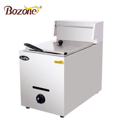 China Commercial Kitchen GF-71 CE Approved Portable Desktop Worktop Stainless Steel Potato Chips 1 Basket 6 L Commercial Lpg Gas 1 Tank Deep Fryers for sale