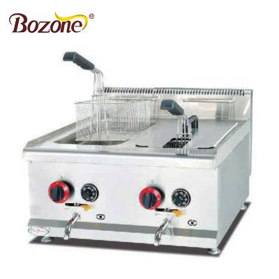 China GF-72A Professional Commercial Kitchen Restaurant Kitchen Restaurant Potato Chips Stainless Steel Gas Deep Fritter Table Top Pressure Fryer for sale