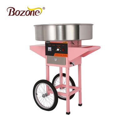 China Easy Clean / Commercial Silk Sugar Machine EB-07 Gas Cotton Candy Machine Price Floss Maker 72cm Boiler Eco-friendly Fairy Pink Electric Trolley Stand for sale