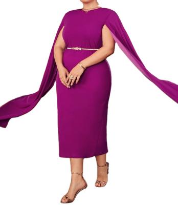 China Hot Selling Anti Wrinkle Anti-Wrinkle Customized Plus Size Coat Sleeve Split Back Bodycon Prom Dress Without Belt For Women for sale