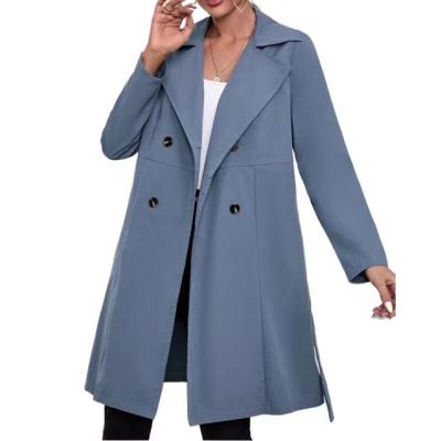 China 2021 Breathable Breathable New Solid Belt MIDI Lapel Spring And Autumn Cross Trench Coat for sale