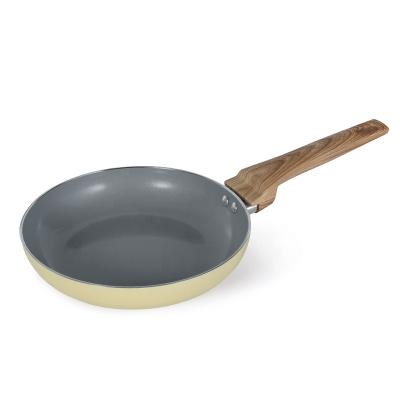 China Transitional High Quality Nonstick Pressed Fry Pan With Metal Ceramic Coating Aluminum Lid And Bakelite Handle for sale