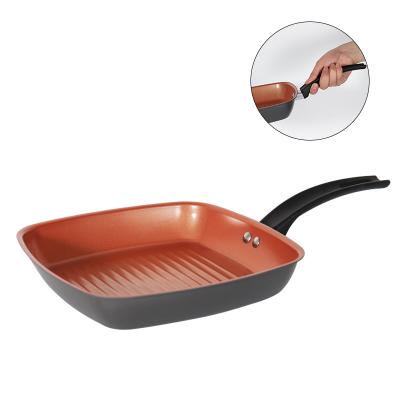 China 2022 Hot Selling Cheapest Price Grill Steak Grill Plate Barbecue Traditional Hot Selling Square Pans, Kitchenware Non-Stick Copper Pans Fry Pans for sale