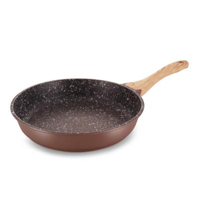 China Country New Product Factory Custom Aluminum Granite Nonstick Stone Coated Die Casting Frying Pan For Europe Market for sale