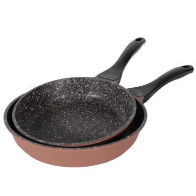 China Good Quality Die-casting Induction Frying Pan Casual Brown Nonstick Cookware Good Quality Large Frying Pan For Omelets And Sautéing Vegetables for sale