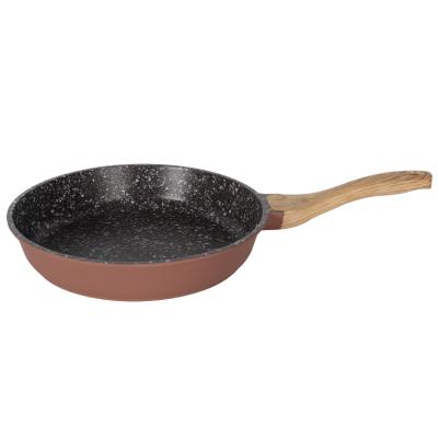 China Casual Die Cooking Pan Set Frying Non-Stick - Cast Aluminum CD/Induction Bottom (Brown) with Wooden Soft Touch for sale