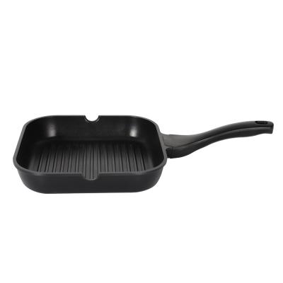 China Barbecue 24cm Grill Pizza Pan Steak Casual Non-Stick Aluminum Frying Pan Non Stick Pan With Bakelite Handle CD Bottom for sale