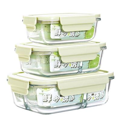 China Freshness Preservation Fashion Design Simple Large Capacity Picnic Box Kitchen Durable Transparent Glass Food Container for sale