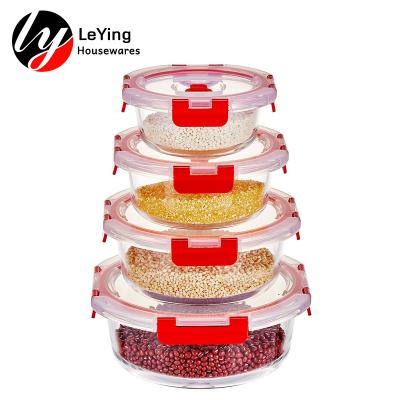 China Freshness Preservation Pyrex Glass Food Container Food Storage Bowl With Airtight Lid for sale