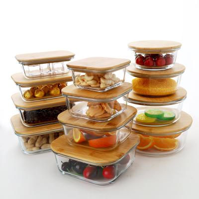 China Freshness Preservation Spot Square Food Lunch Food Container Wholesale Transparent Glass Box Sealed Storage Box for sale