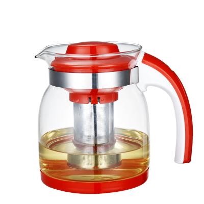 China 1600ML CLASSIC Glass Teapot For Loose Tea Teapot With Stainless Steel Strainer for sale