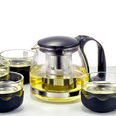 China CLASSIC 700ML Safe Glass Teapot With Removable Loose Tea Kettle Stainless Steel Tea Infuser Tea Maker for sale