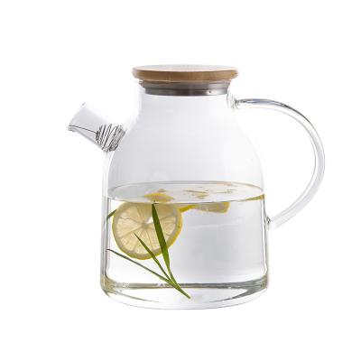 China New Single Viable Transparent Glass Kettle Cover High Temperature Handmade Bamboo Teapot for sale