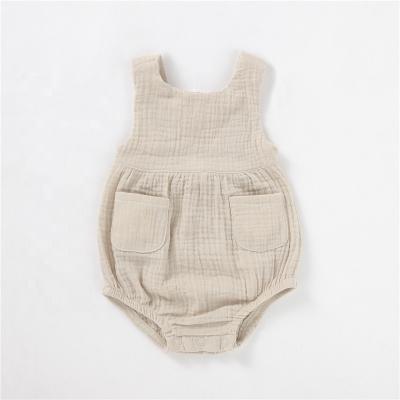 China Soft Organic Summer Chiffon Baby Romper Straps Romper for sale