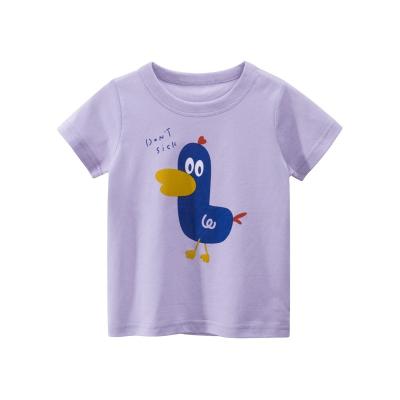 China Summer Fashion Kids Clothing New Viable Design Custom Comfortable Purple Cute Girl T-shirt for sale