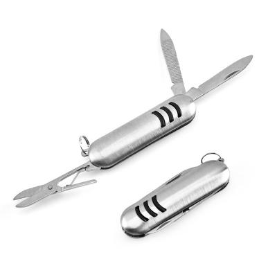 China Camping Knife 3 in I Multi Tool Mini Keychain Folding Pocket Knife Custom Camping Folding, with Nail File Scissors for sale