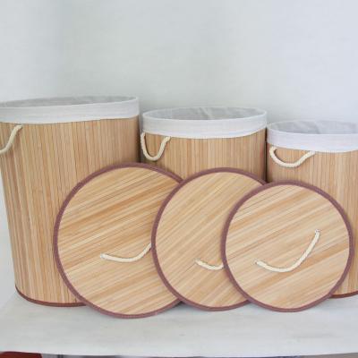 China Factory Handmade Sustainable Wholesale Bamboo Foldable Bamboo Basket Laundry Basket for sale