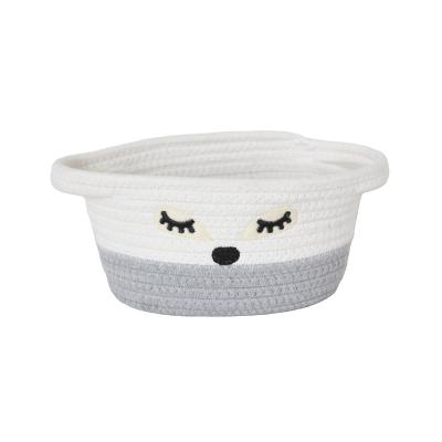 China Folding Natural Handwoven 100% Cotton Rope Animal Basket for sale