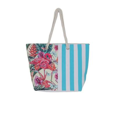 China Lady Wholesale Fashion Women's Shopping Flower Printing Shoulder Bag Summer Vacation Beach Bag for sale