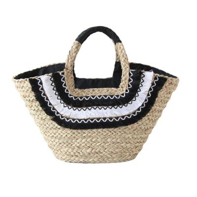 China Fashion Hot Selling Hand - Woven Summer Beach Bag Straw Tote Bag for sale