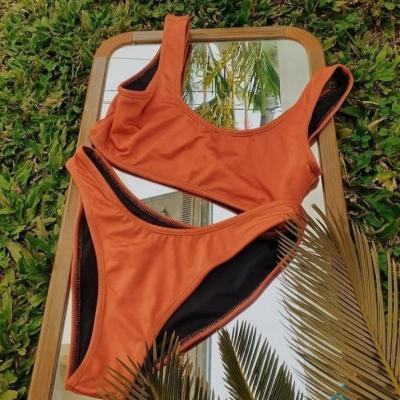 China OEM Factory Sale Women's Swimwear Reversible Swimwear Bikini Girls Bandeau Seamless Bikini for sale