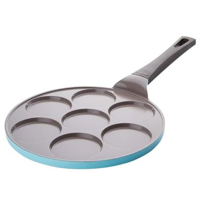 China Viable Frying Non-Stick Fried Egg Homemade Breakfast Flat Pan Kitchen Home Cooking Pan Ceramic Cookware Seven Holes for sale