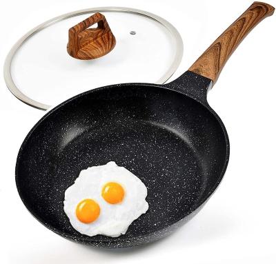 China Minimalist Die Casting Skillet Non-Stick Cookware Induction Wok and Saute Pans for Cooking Heavy Duty Steak Skillet with Lid for sale