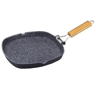 China Sustainable Camping Grill Pan Die-Casting Aluminum Non-Stick Griddle Baking Pot Kitchenware Multicolor Beef for sale