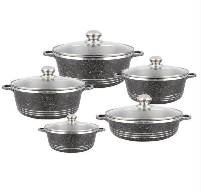 China Viable Cheap Price 10 Pcs Die Cast Aluminum Non Stick Cookware Set for sale