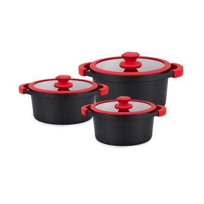 China 6pcs viable die cast aluminum kitchenware cookware set classic casserole set cooking pot for sale