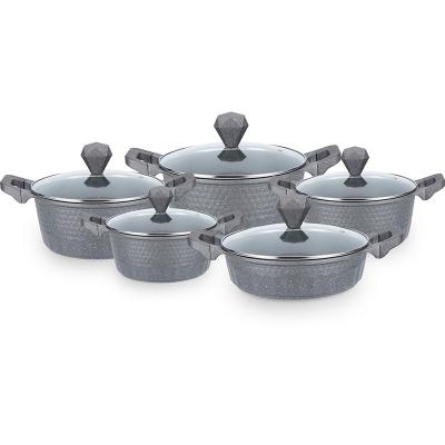 China Viable die cast aluminum non stick tower formed non stick cookware set for sale