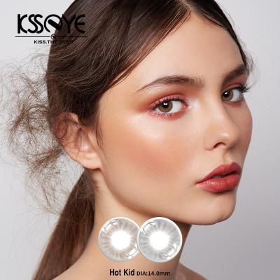 China Das meiste natürliche schauende Kontaktlinse-heiße Kinderrosa Grey For Dark Eyes der Kosmetik-14mm zu verkaufen