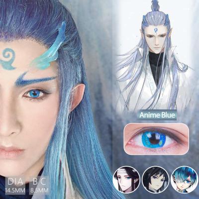 Cina OEM Blue Monster Eye Cosplay Contact Lens Halloween Crazy Anime Sharingan Contact Lens in vendita